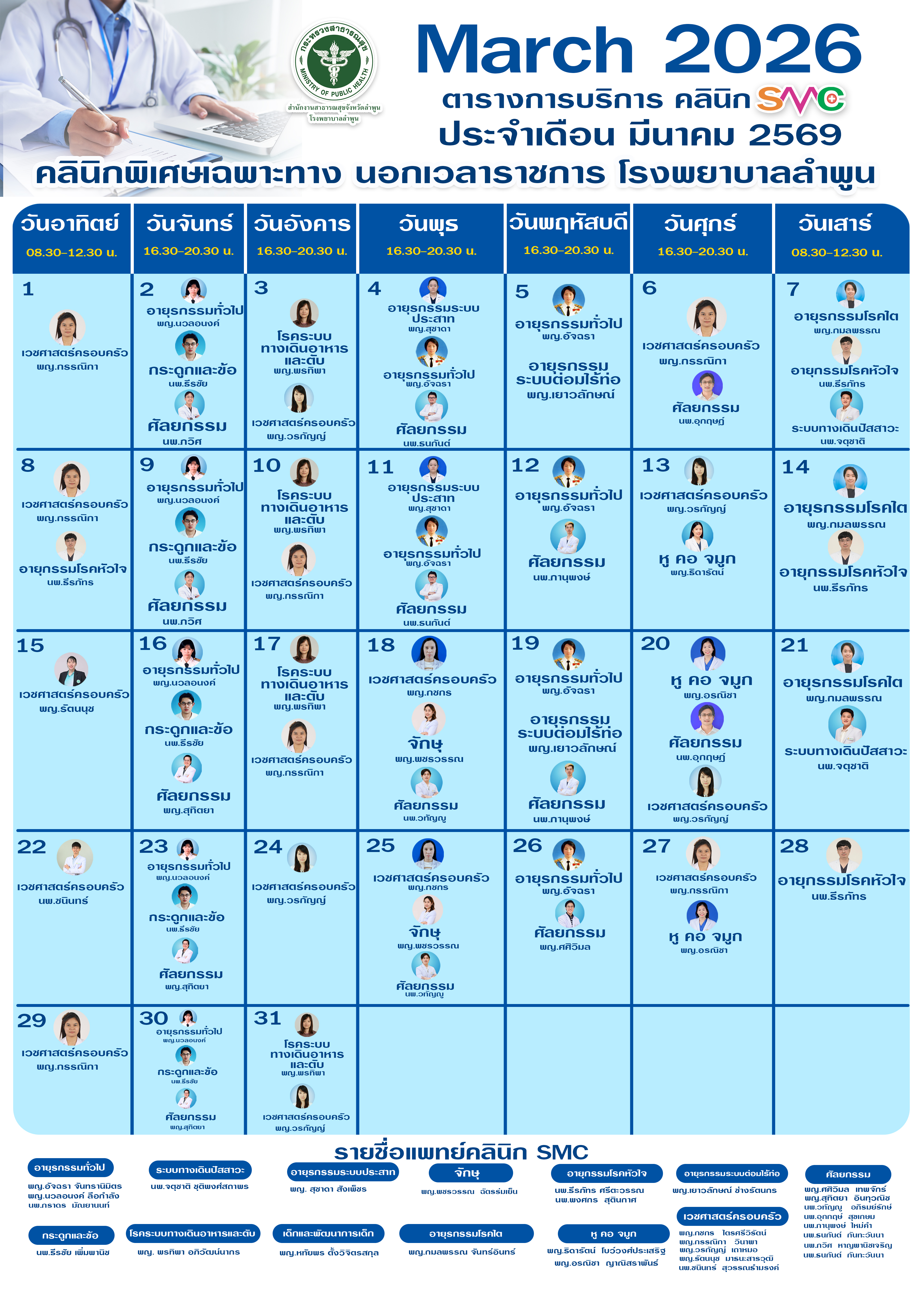 ตารางออกตรวจ SMC