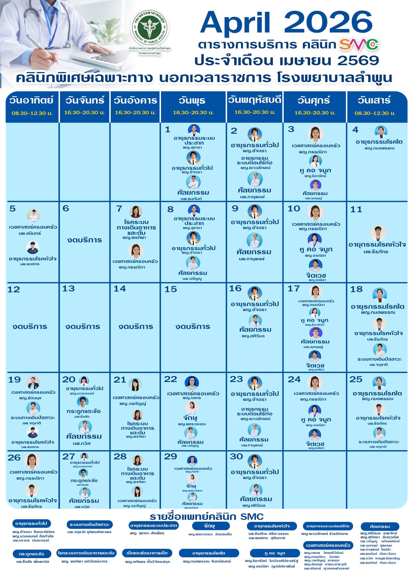 ตารางออกตรวจ SMC